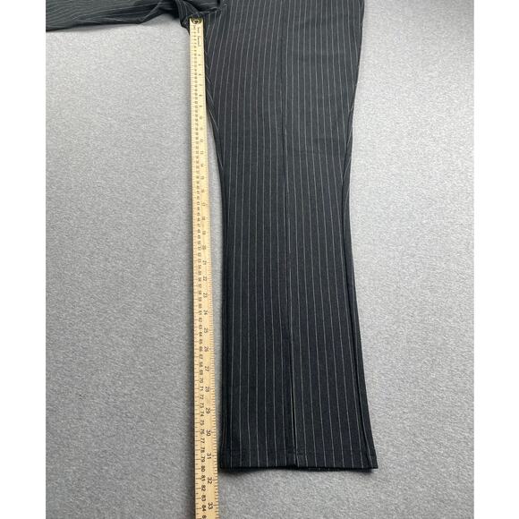 Noisy May Pants Womens XL Gray Pinstripe High Waist Pull On Split Hem Trousers - Picture 13 of 16